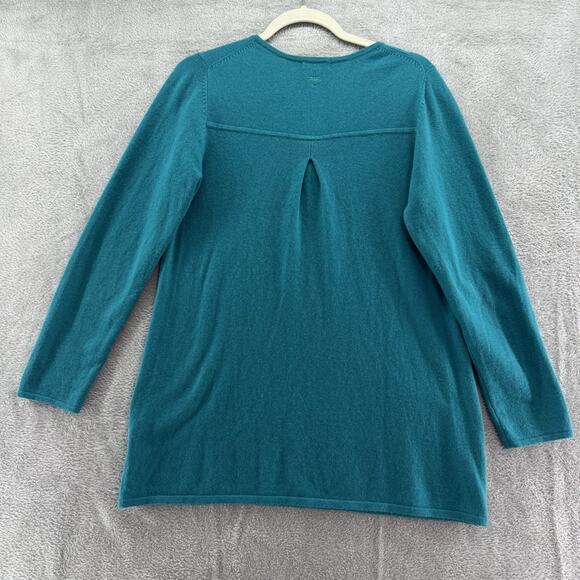 Tyler Boe Sweater Womens S Teal Cashmere Tunic Pullover V-Neck Front Pockets - Picture 3 of 11